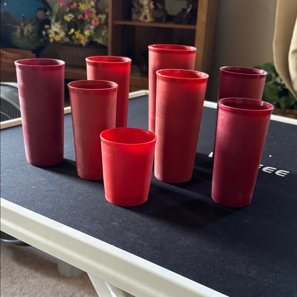 Tupperware Red Plastic Tumblers